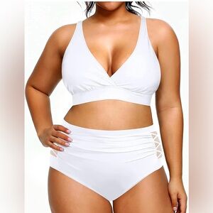 NWT Yonique Womens Plus Size Bikini High Waisted Swimsuits Two Piece
